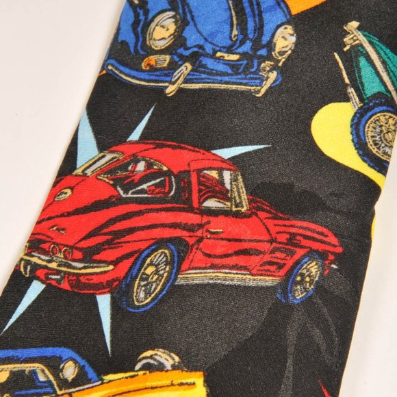Surry Tie with Vintage Car Print - Picture 2 of 4